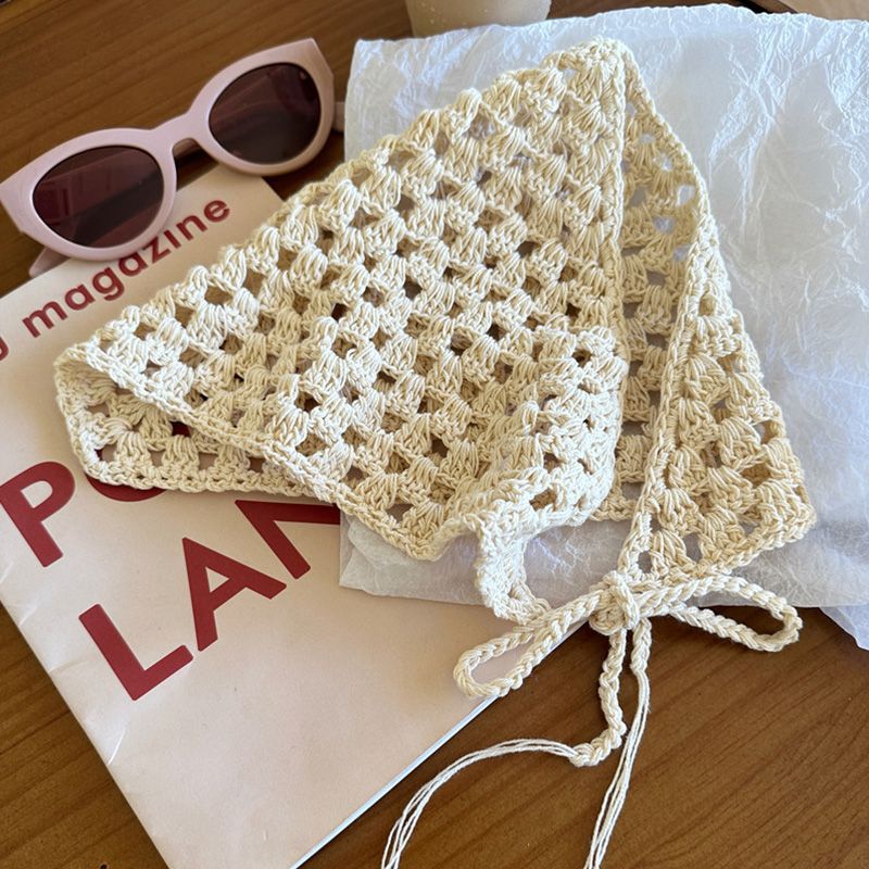 Headband Summer Knit - Crochet Triangle Hair Scarf Hollow Knitted