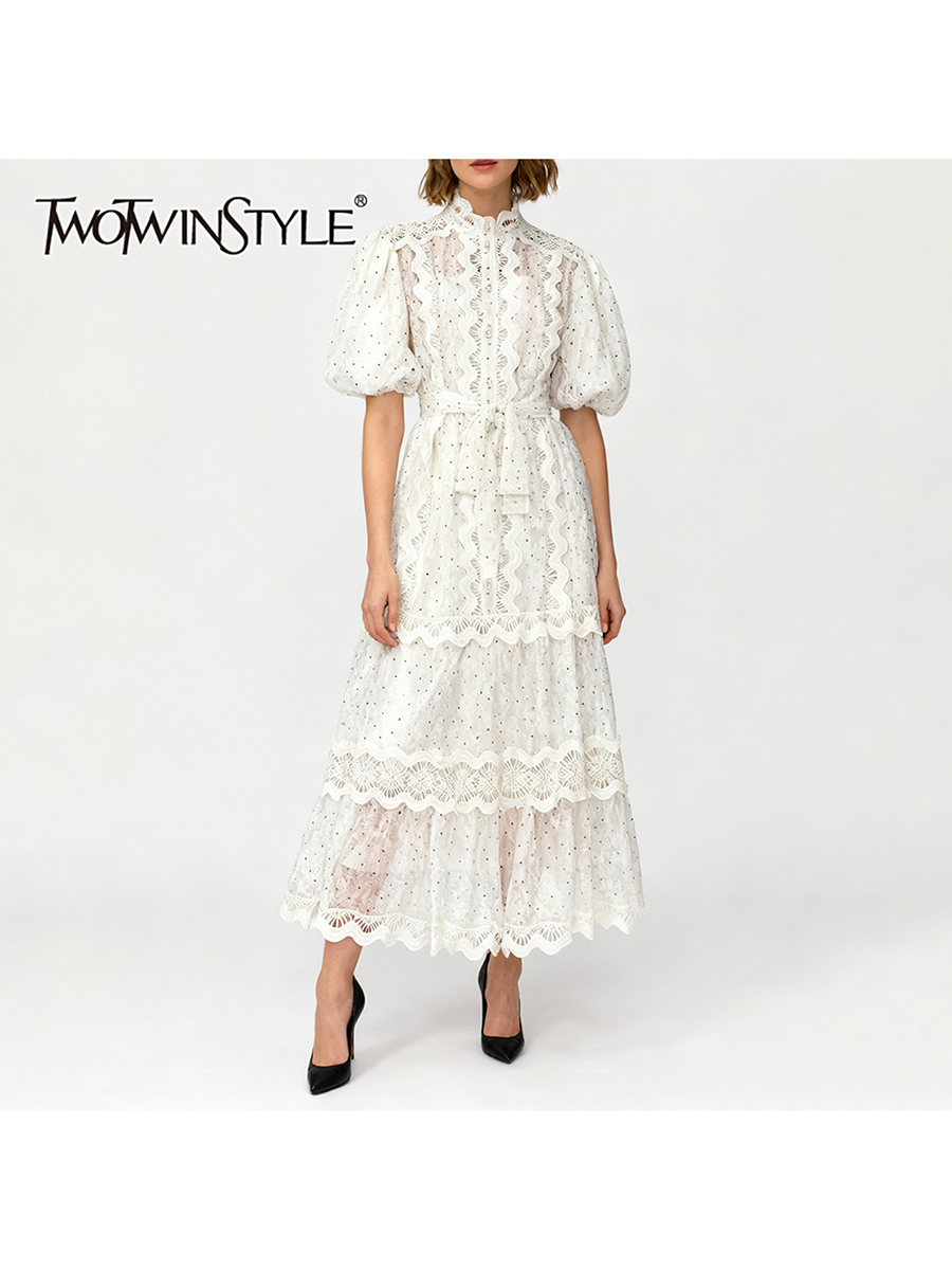 TWOTWINSTYLE Dot Print Sheer D - Linen Dress Wrap recension och pris