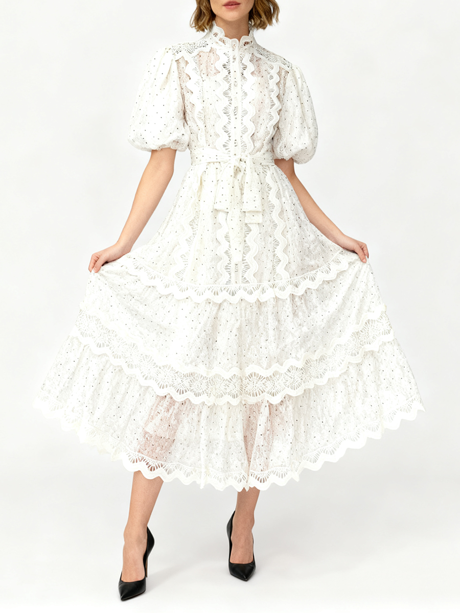 TWOTWINSTYLE Dot Print Sheer D - Linen Dress Wrap recension och pris