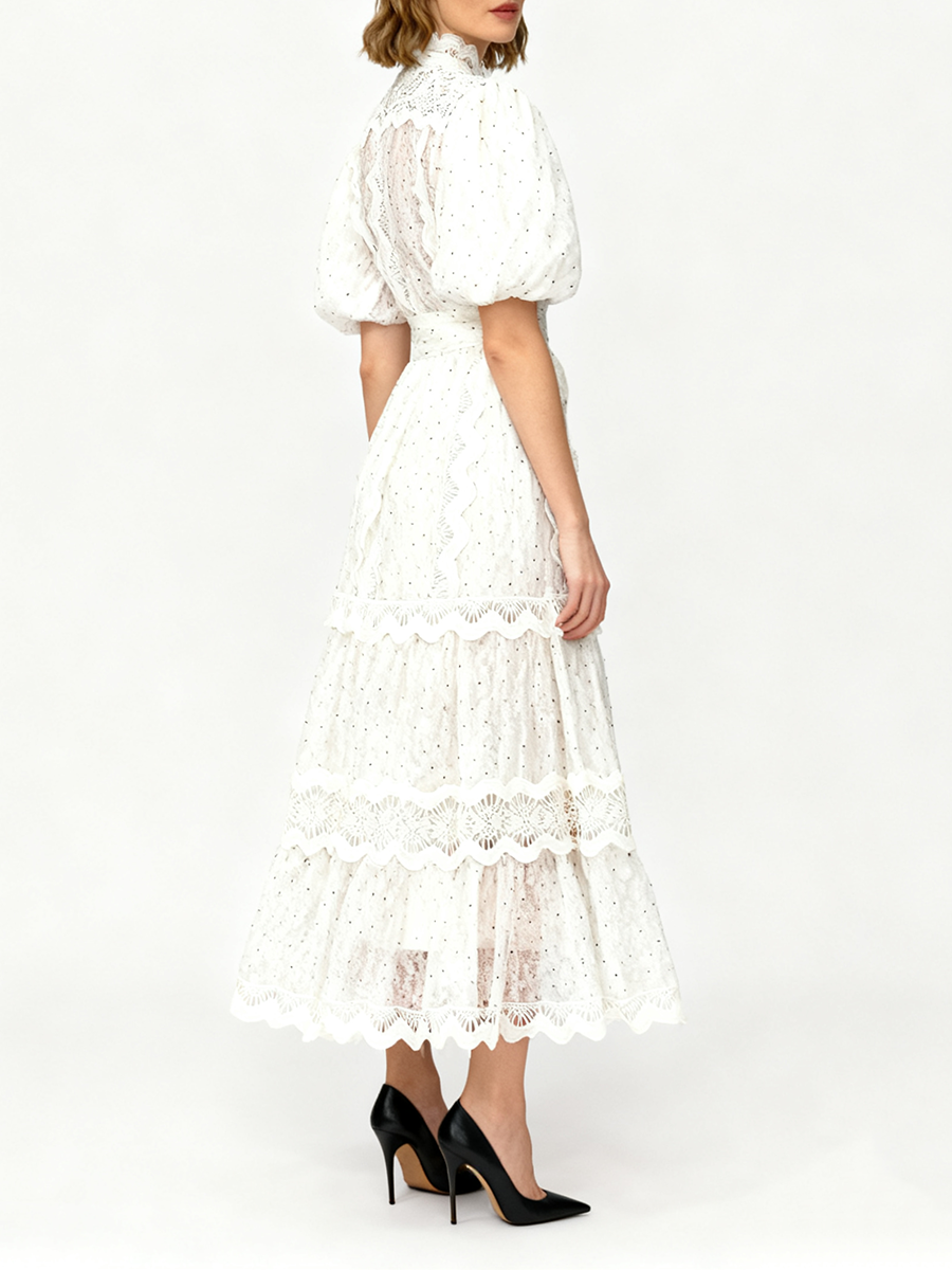 TWOTWINSTYLE Dot Print Sheer D - Linen Dress Wrap recension och pris