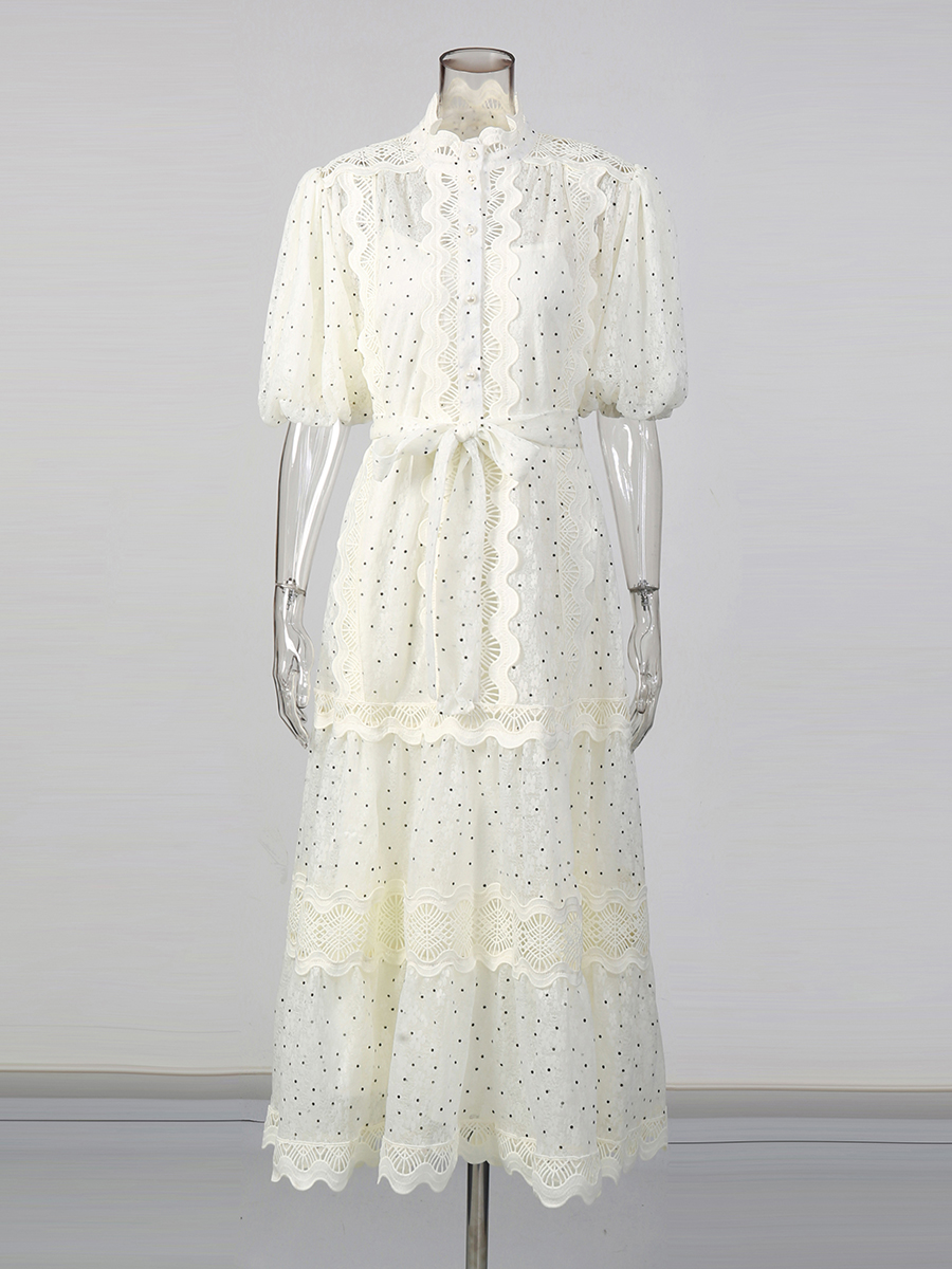 TWOTWINSTYLE Dot Print Sheer D - Linen Dress Wrap recension och pris