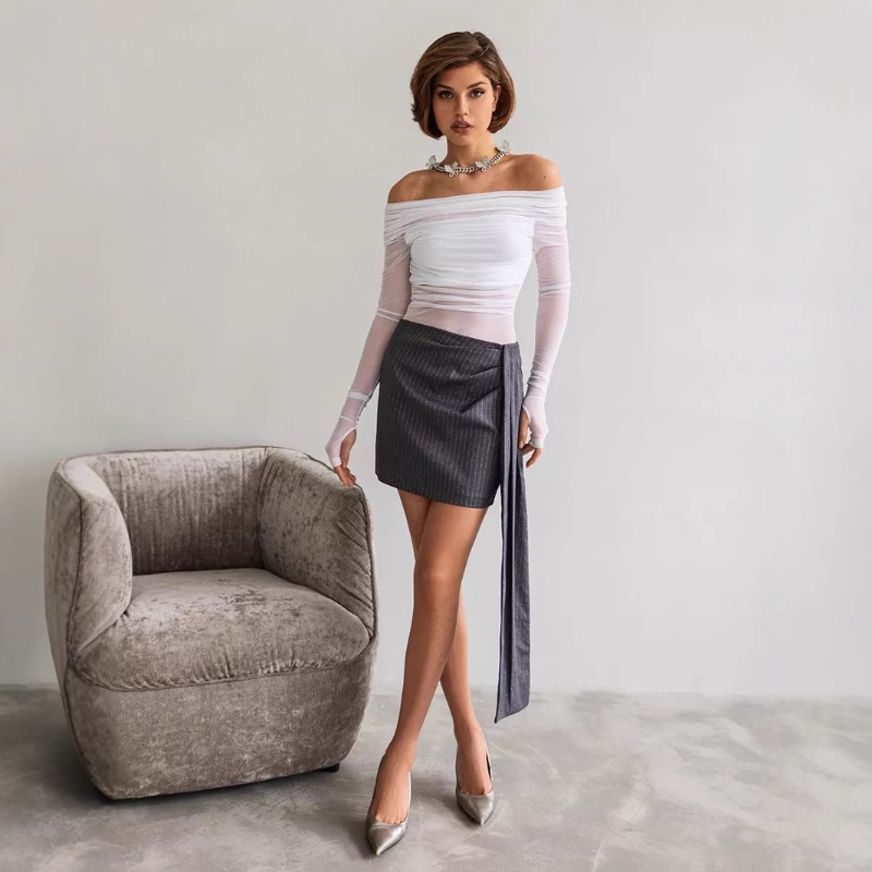 Women  Mesh Off Shoulder Top S - Blouse Off Shoulder recension och pris