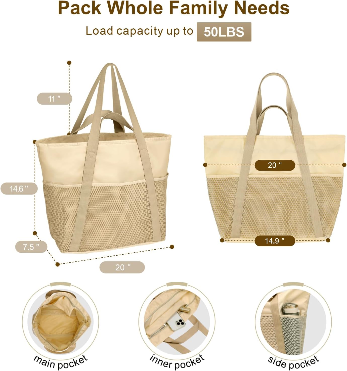 Waterproof Beach Bags for Wome - Tote Bag Beach recension och pris