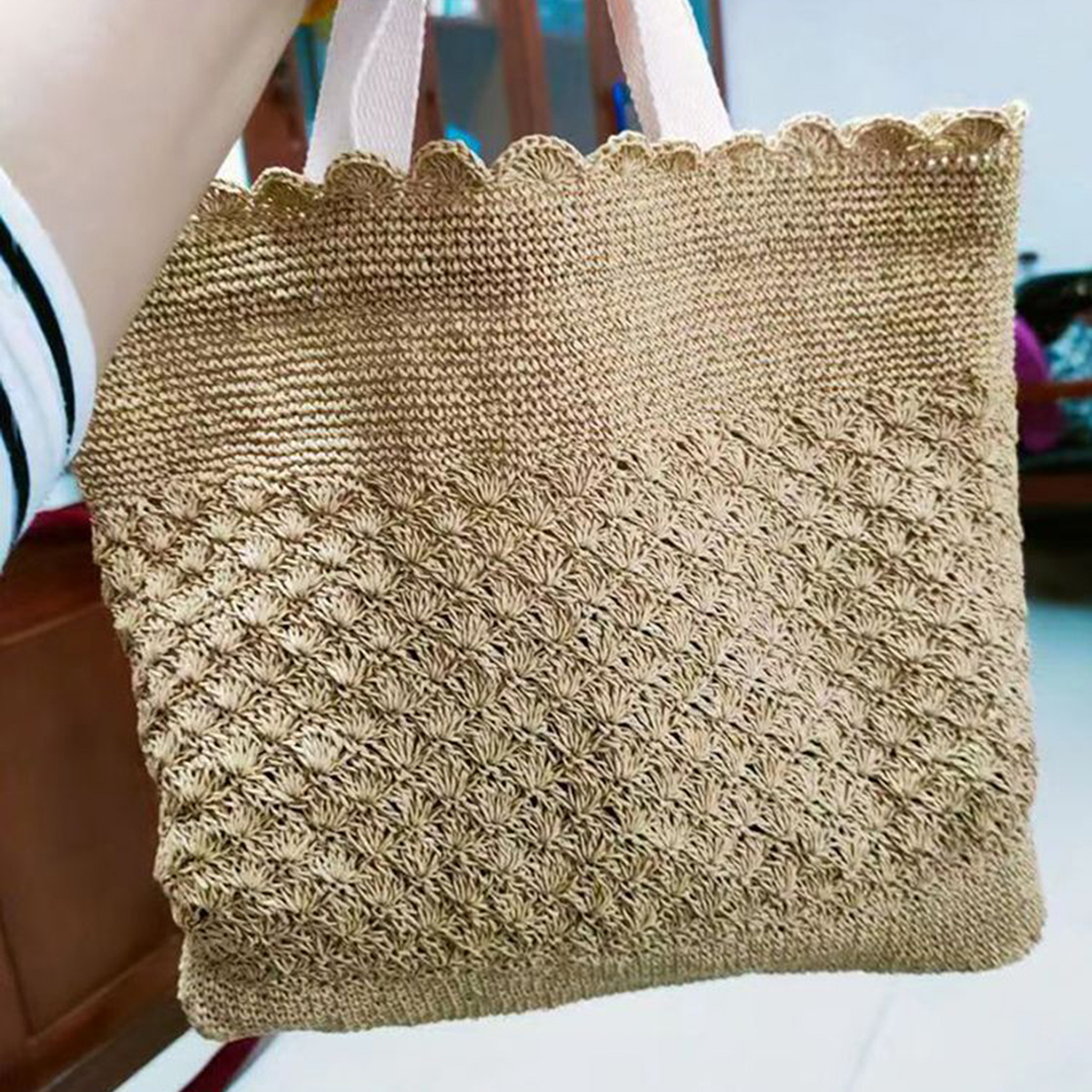 100g Raffia Straw Yarn Handmad - Crochet Bag Raffia recension och pris