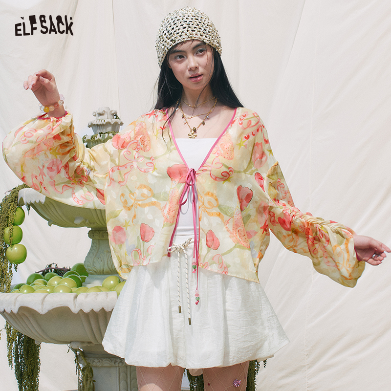 ELFSACK Floral Print Sheer Kim - Kimono Sheer Floral recension och pris