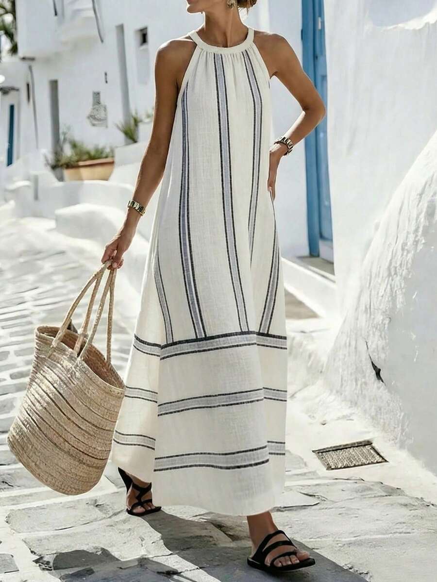 Women Sleeveless Halter Maxi D - Maxi Dress Halter recension och pris