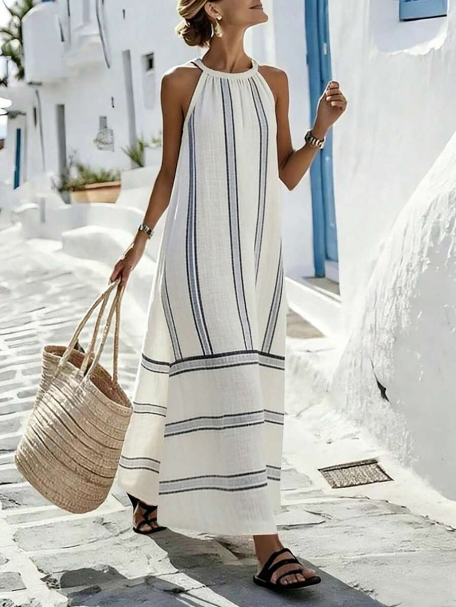 Women Sleeveless Halter Maxi D - Maxi Dress Halter recension och pris
