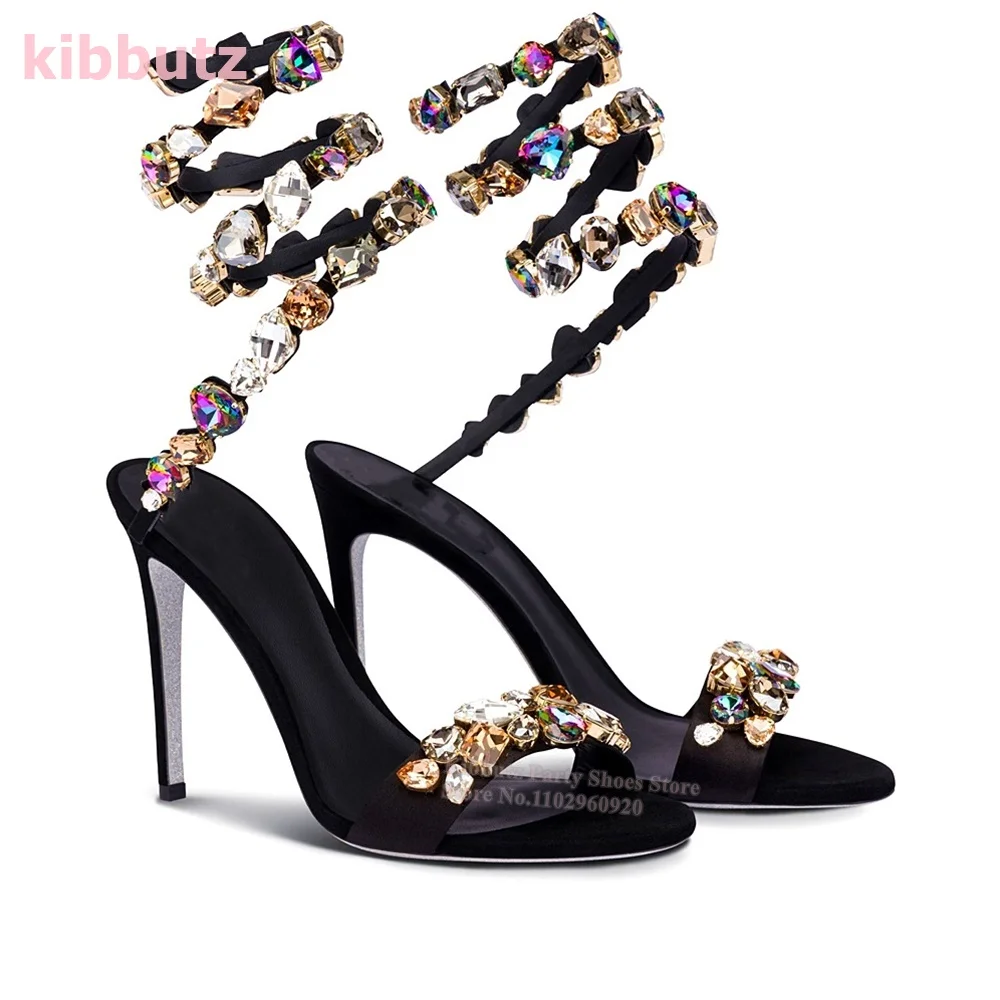 Crystal Ankle Strap Sandal Rhi - Sandal Strappy Heeled recension och pris