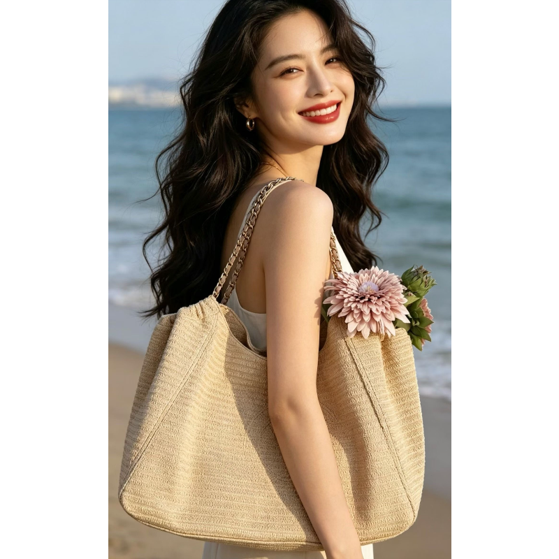 Chain Raffia 2026 Summer Beach - Tote Bag Beach recension och pris