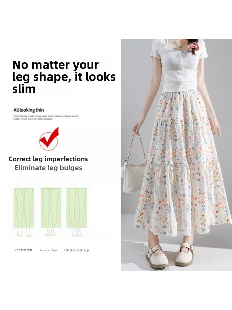 plus Size Floral Print A-Line  - Midi Skirt Floral recension och pris