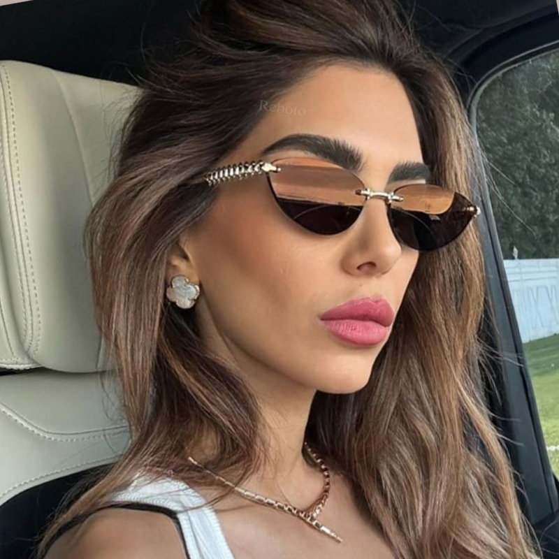 New Cat Eye Rivet Rimless Sung - Sunglasses Cat Eye recension och pris