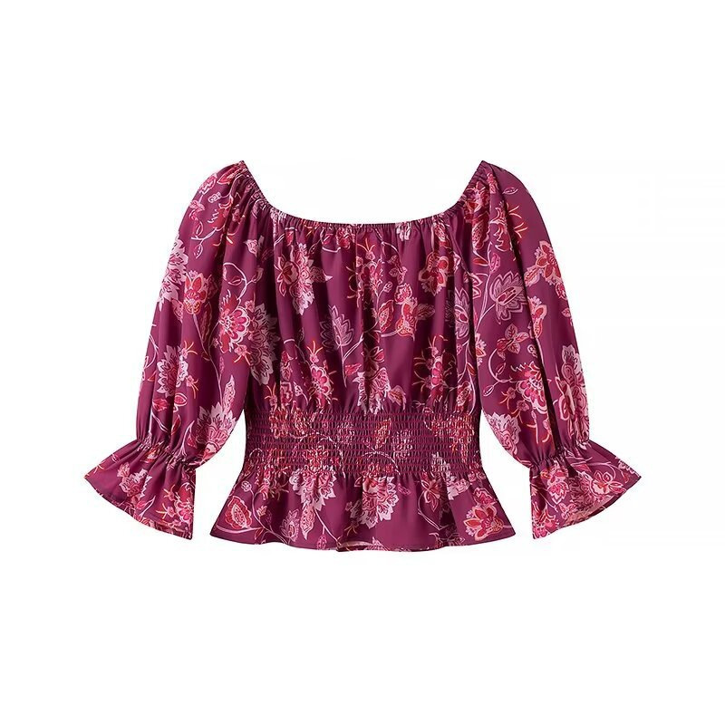 Women's Fashion Printed Off-Sh - Blouse Off Shoulder recension och pris