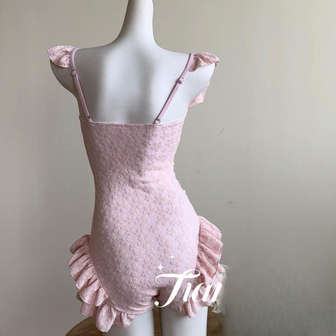 Swimsuit Women Pink Jacquard F - Swimsuit Bikini Ruched recension och pris