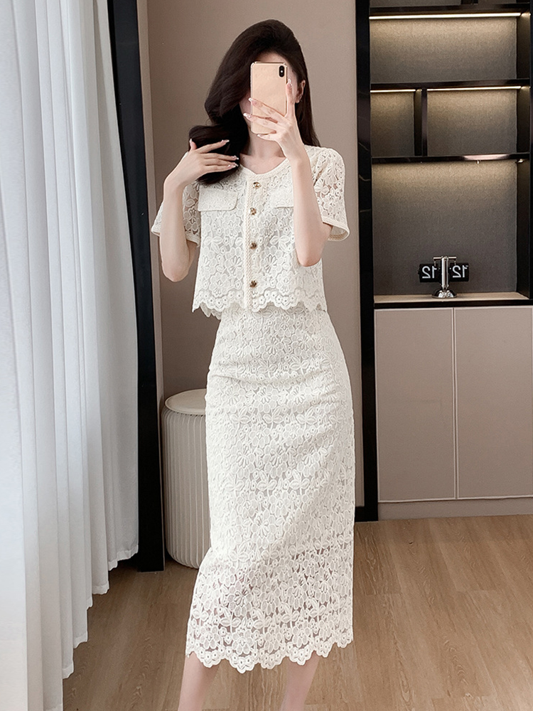 Summer Women Elegant Lace Flor - Midi Skirt Floral recension och pris