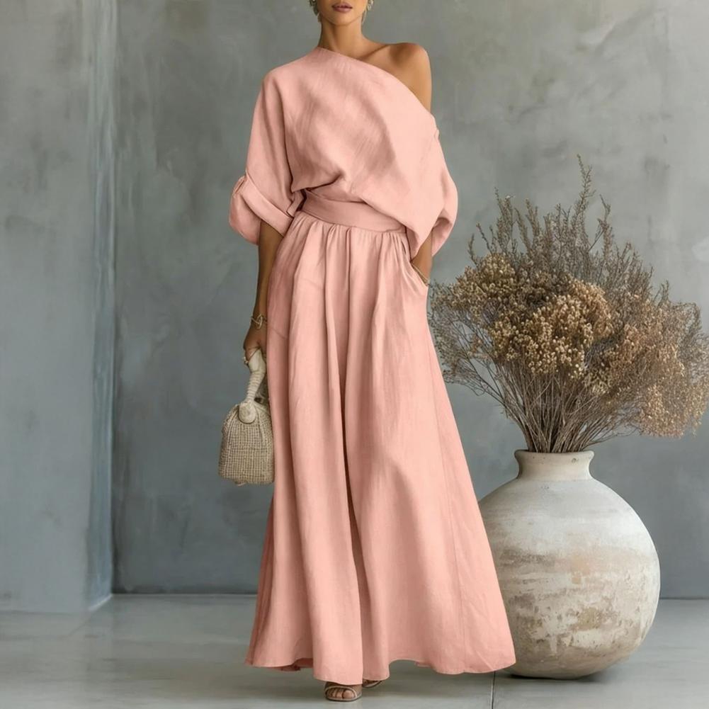 Women Blouse Pants Set Elegant - Blouse Off Shoulder recension och pris