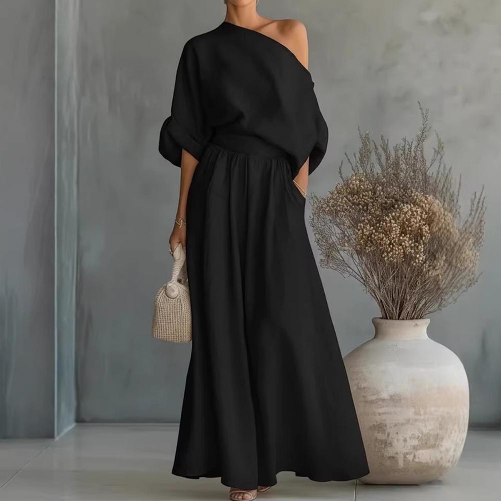 Women Blouse Pants Set Elegant - Blouse Off Shoulder recension och pris