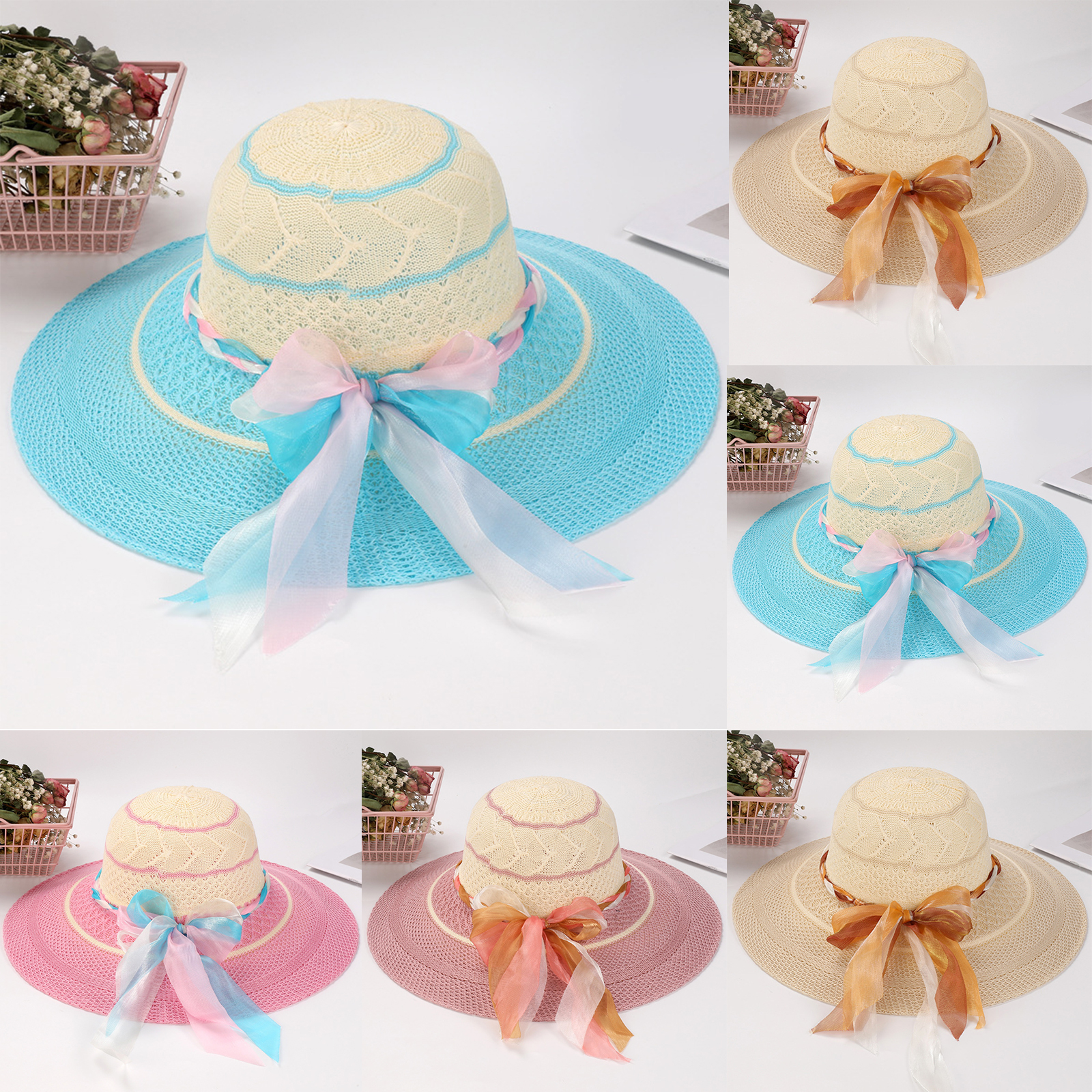 Women Bow Sun Hat Cloche Hat S - Hat Floppy Wide recension och pris