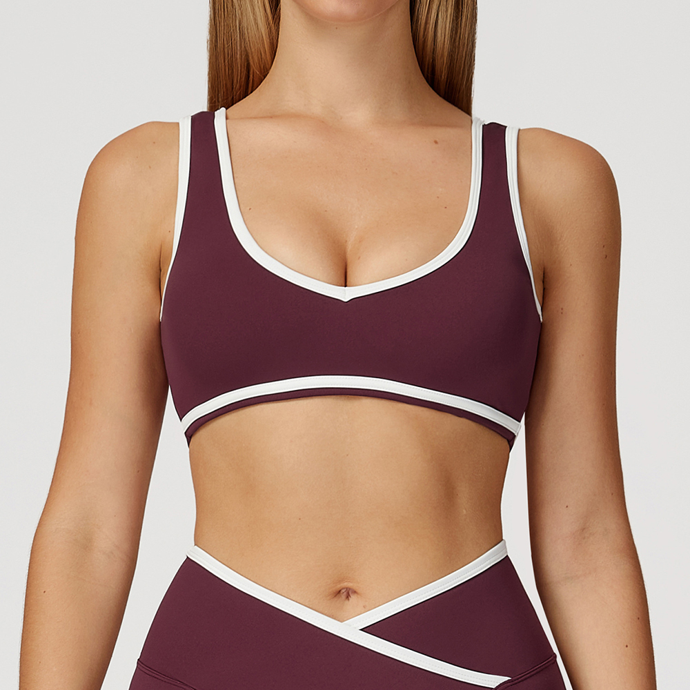 V-Neck Sports Bra Women Top Pu - Crop Top Crochet recension och pris