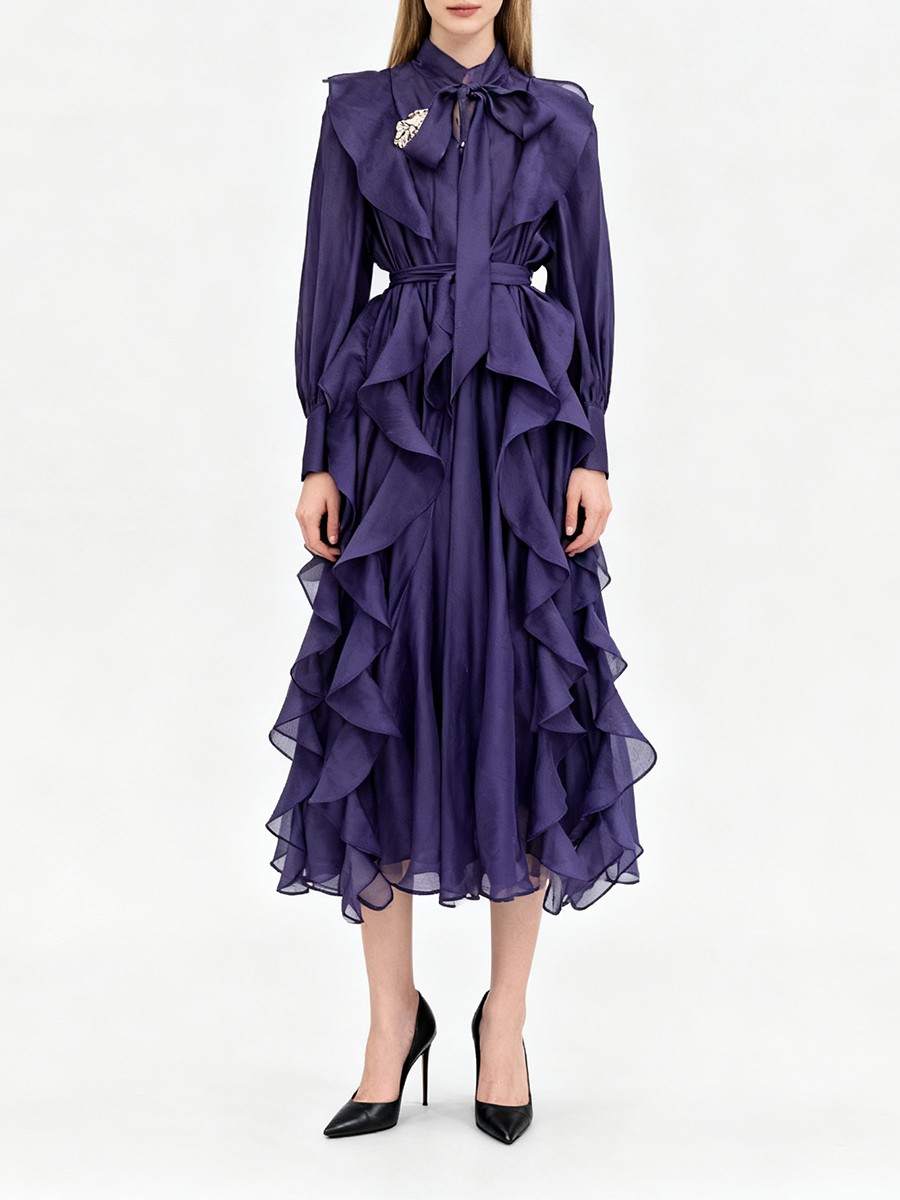 TWOTWINSTYLE Solid Spliced Ruf - Linen Dress Wrap recension och pris