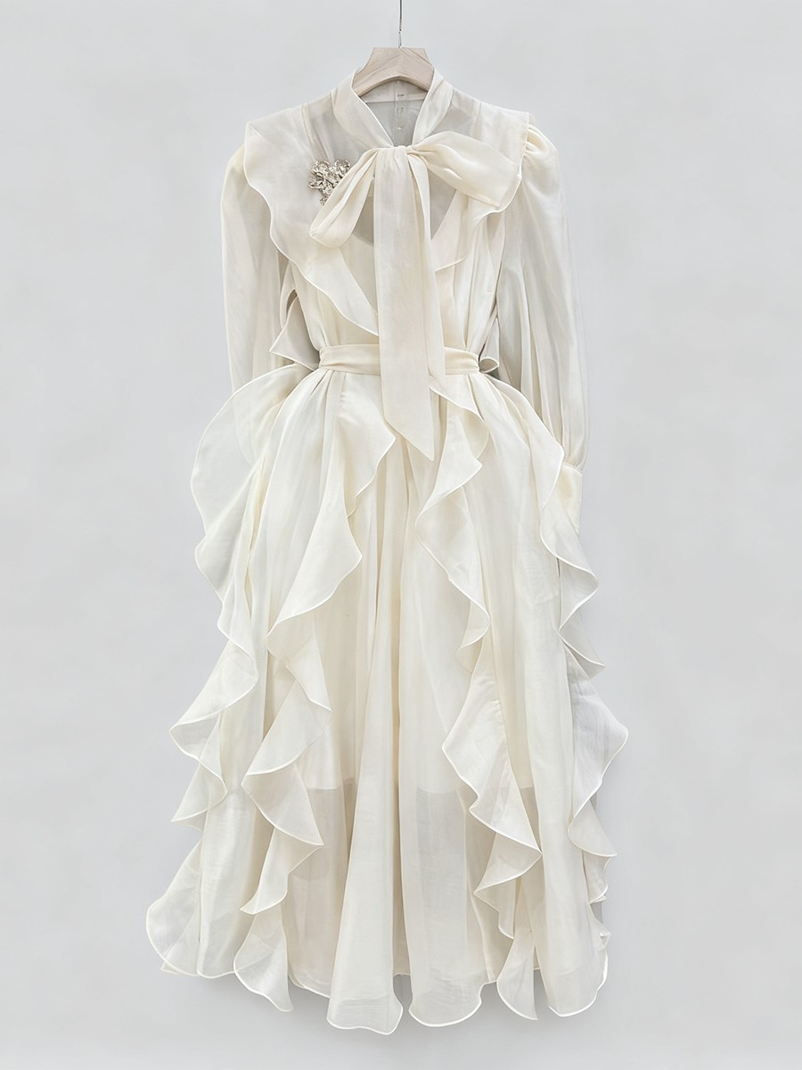 TWOTWINSTYLE Solid Spliced Ruf - Linen Dress Wrap recension och pris