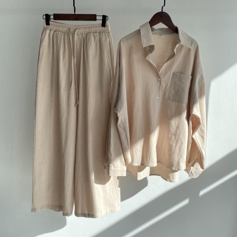 Women Cotton Linen 2 Piece Set - Linen Pant Wide recension och pris