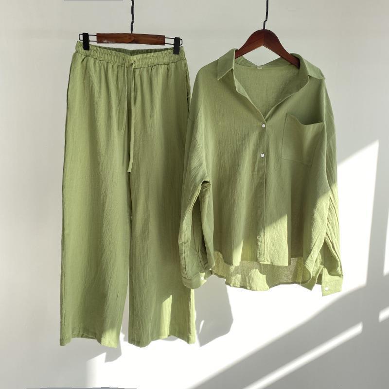 Women Cotton Linen 2 Piece Set - Linen Pant Wide recension och pris