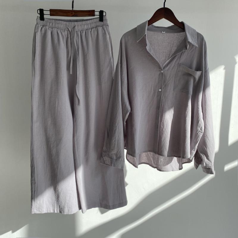 Women Cotton Linen 2 Piece Set - Linen Pant Wide recension och pris