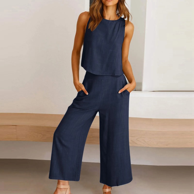 2025 New Summer Tops Cotton Li - Linen Pant Wide recension och pris