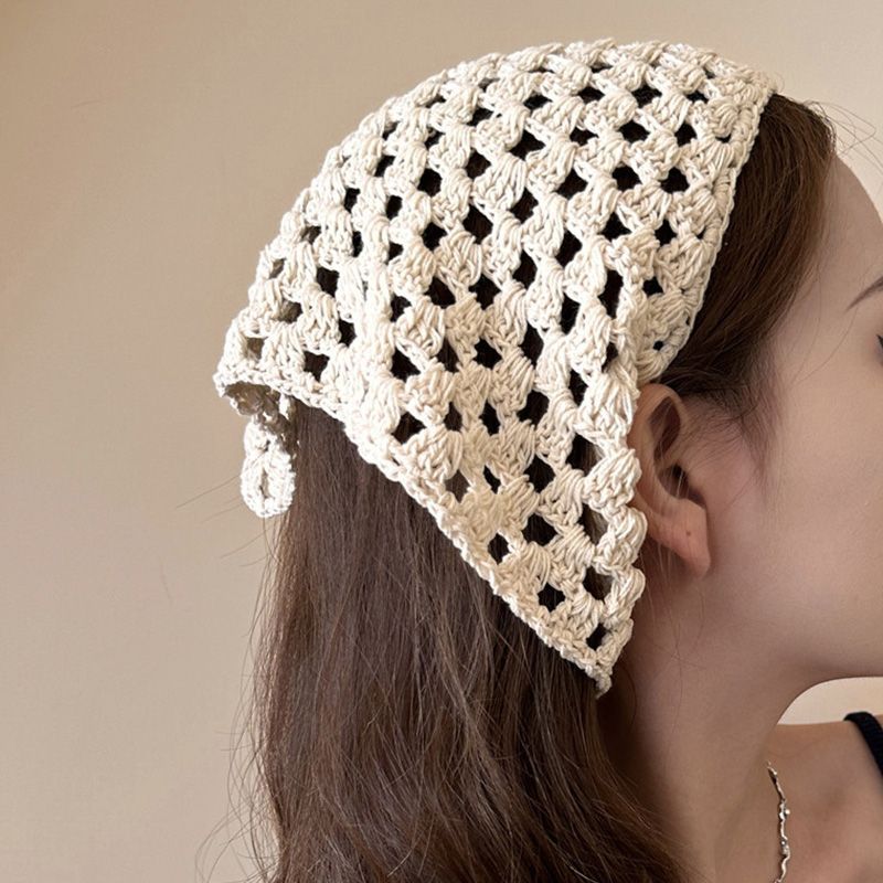 Crochet Triangle Hair Scarf Ho - Headband Summer Knit recension och pris