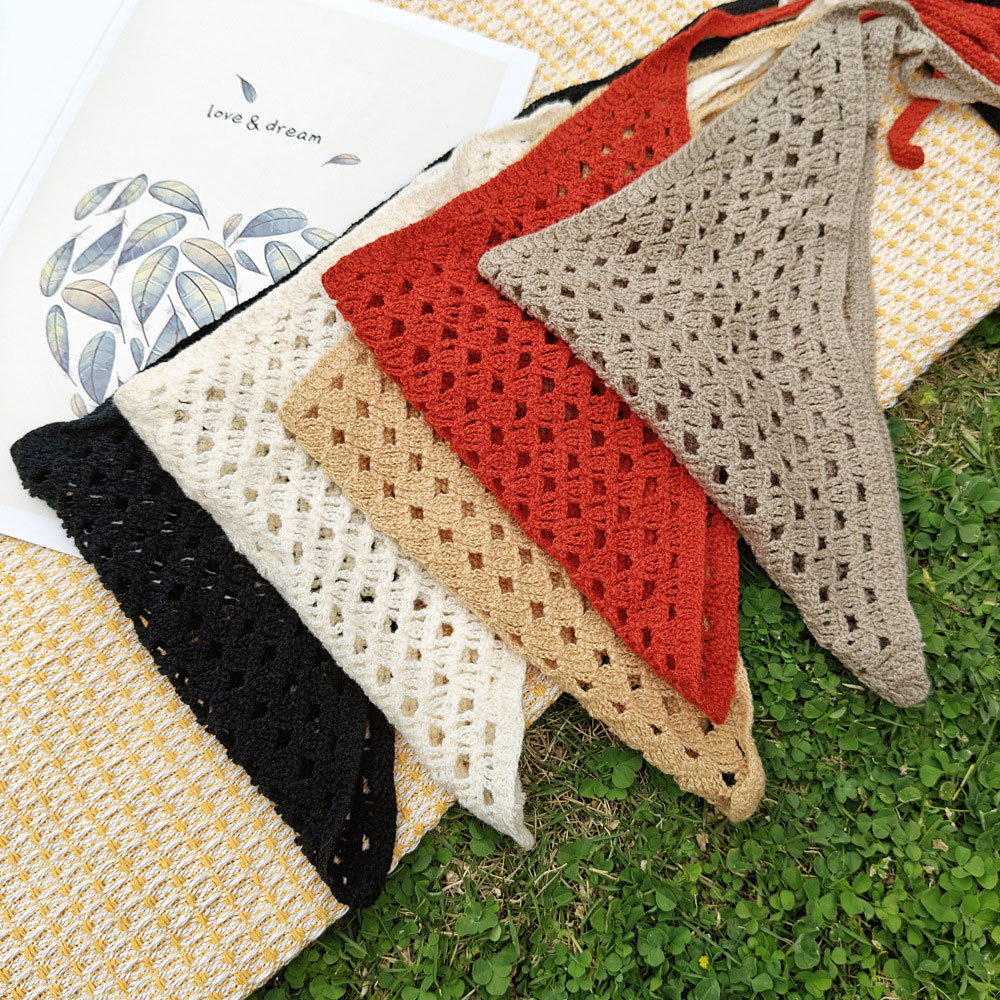 Crochet Triangle Hair Scarf Ho - Headband Summer Knit recension och pris