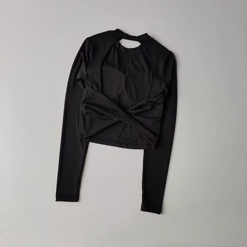 Women Long Sleeve Knotted Yoga - Crop Top Crochet recension och pris