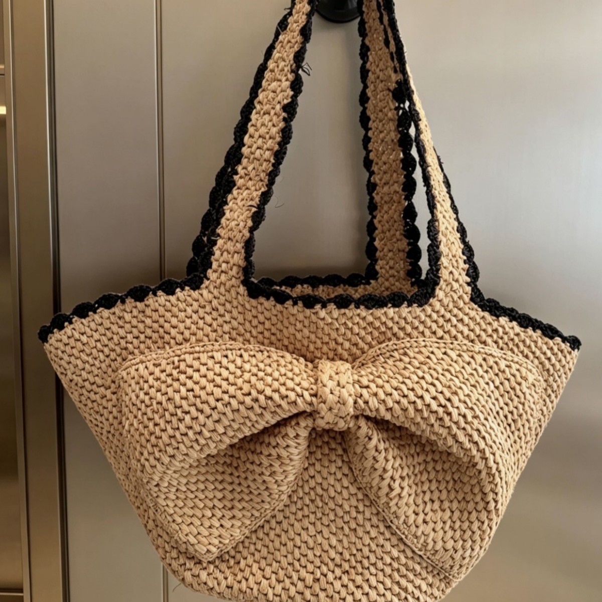 NEW raffia bow crochet handwov - Crochet Bag Raffia recension och pris
