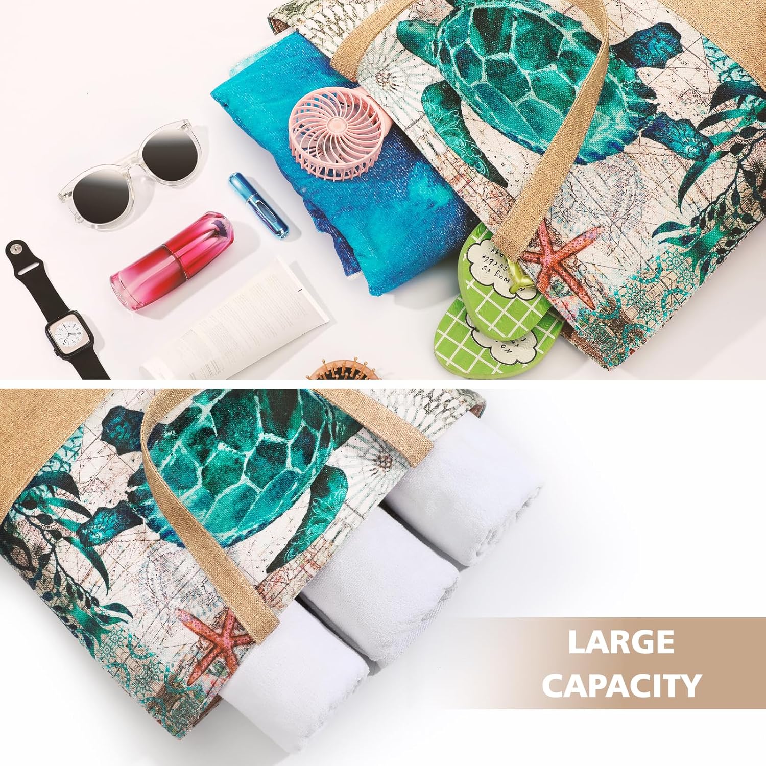 Large Beach Bag for Women with - Tote Bag Beach recension och pris
