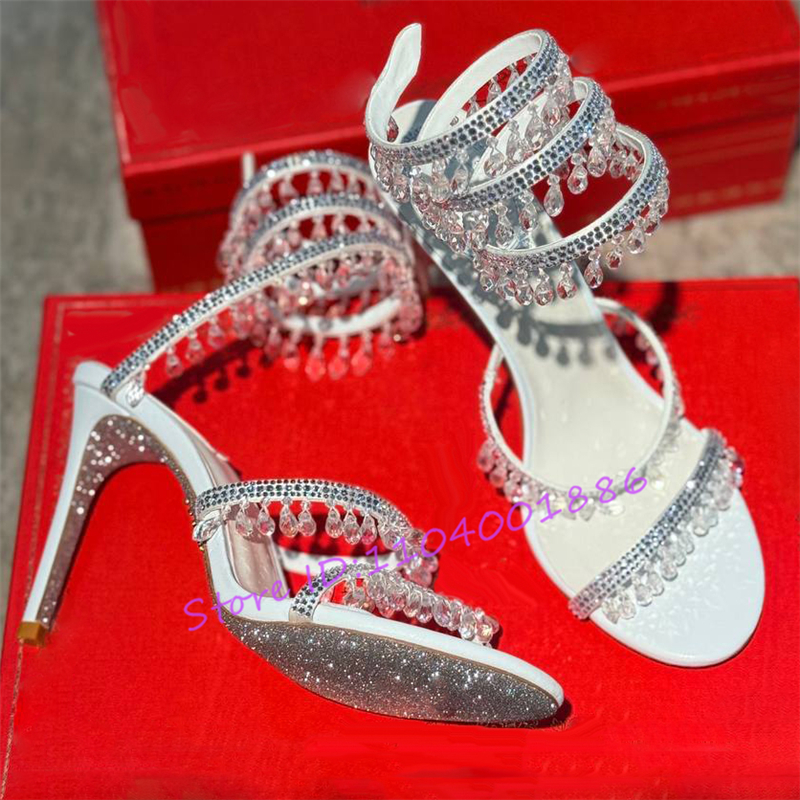 Rhinestone Snake Shape Ankle S - Sandal Strappy Heeled recension och pris