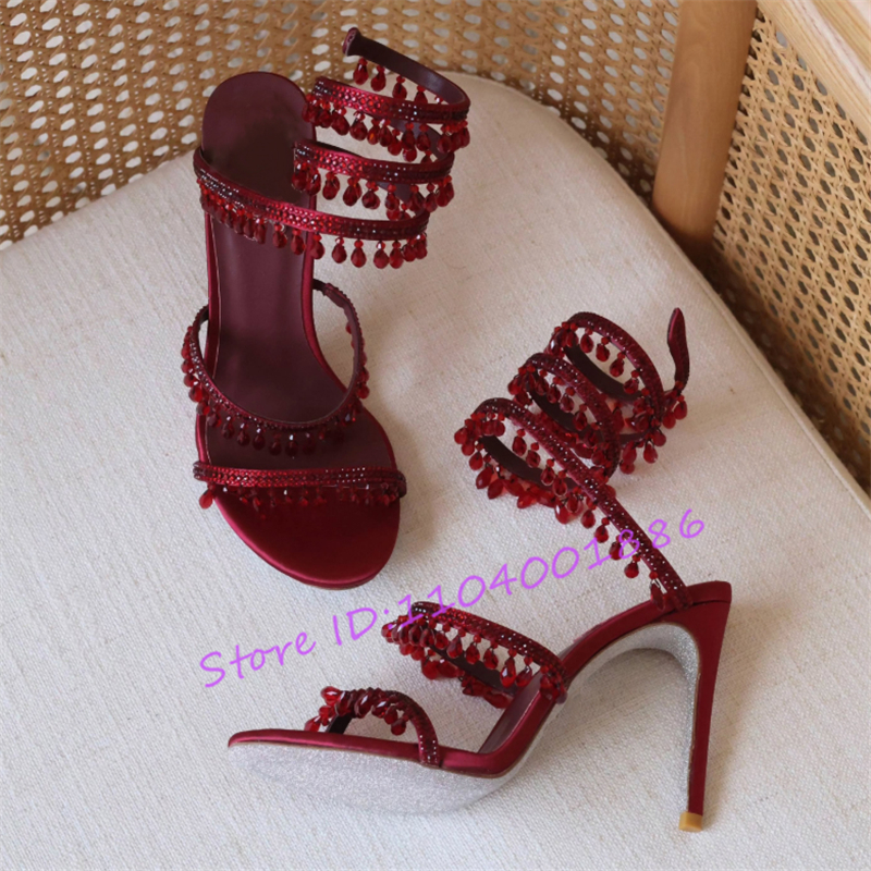 Rhinestone Snake Shape Ankle S - Sandal Strappy Heeled recension och pris