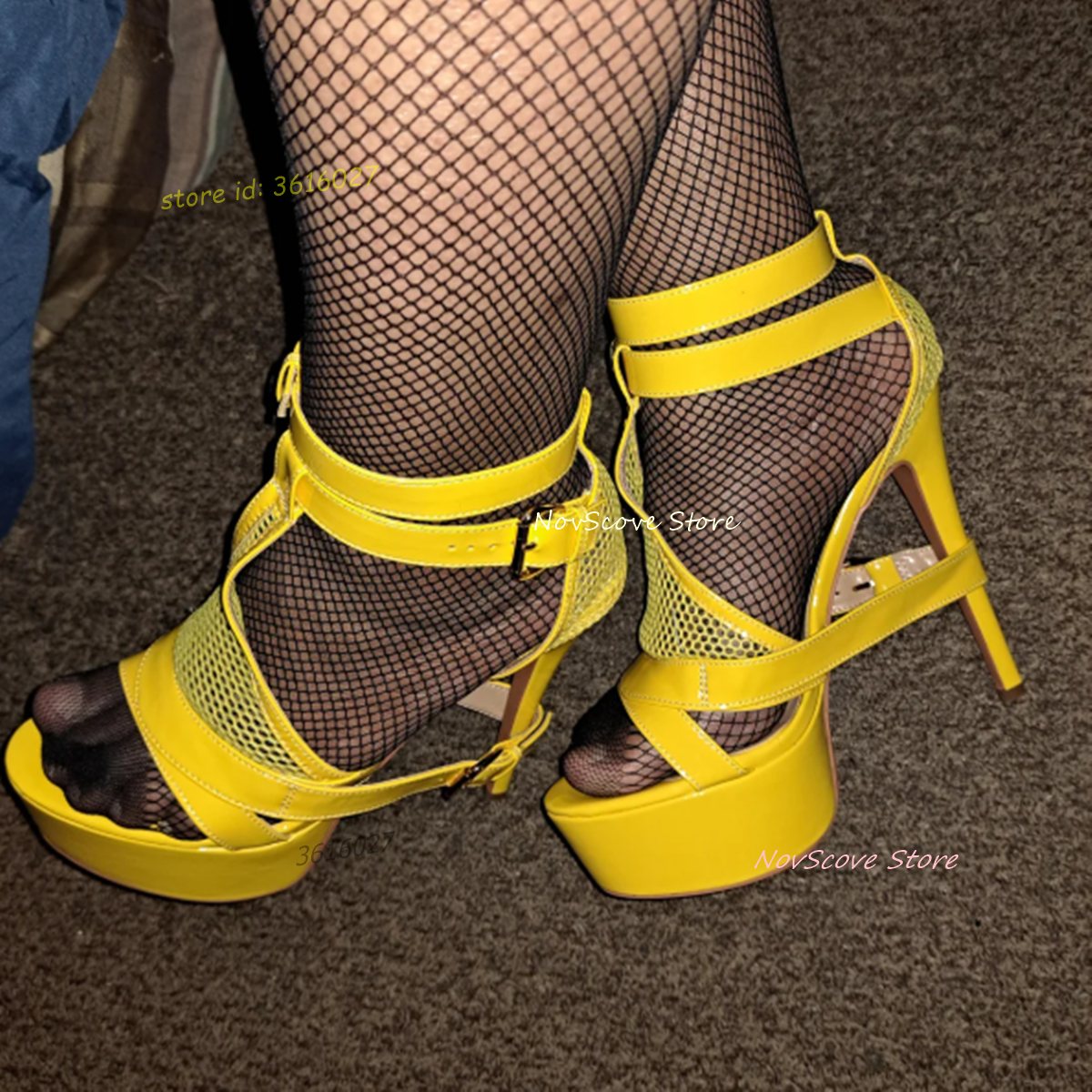 Yellow Open Toe Strappy Sandal - Sandal Strappy Heeled recension och pris