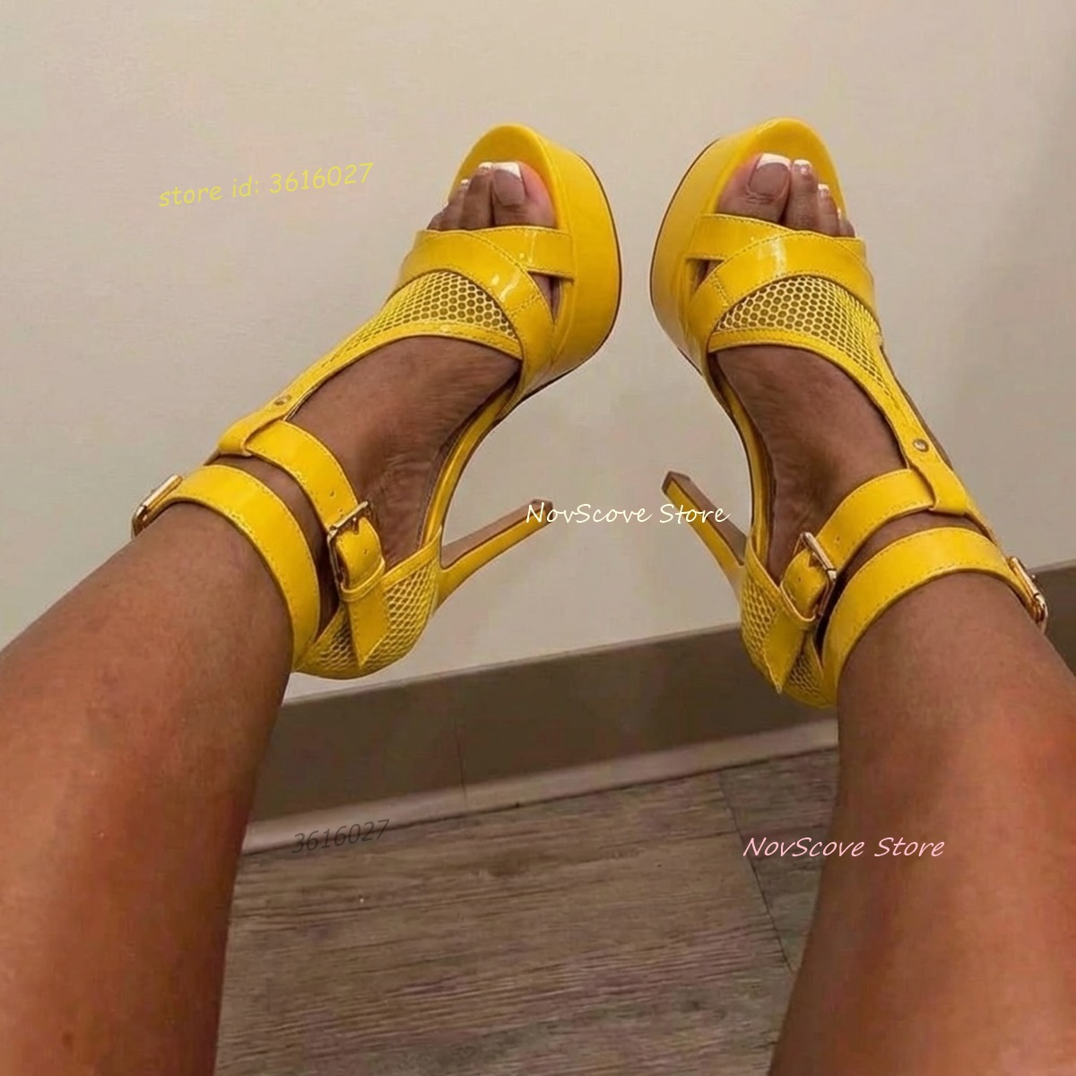 Yellow Open Toe Strappy Sandal - Sandal Strappy Heeled recension och pris
