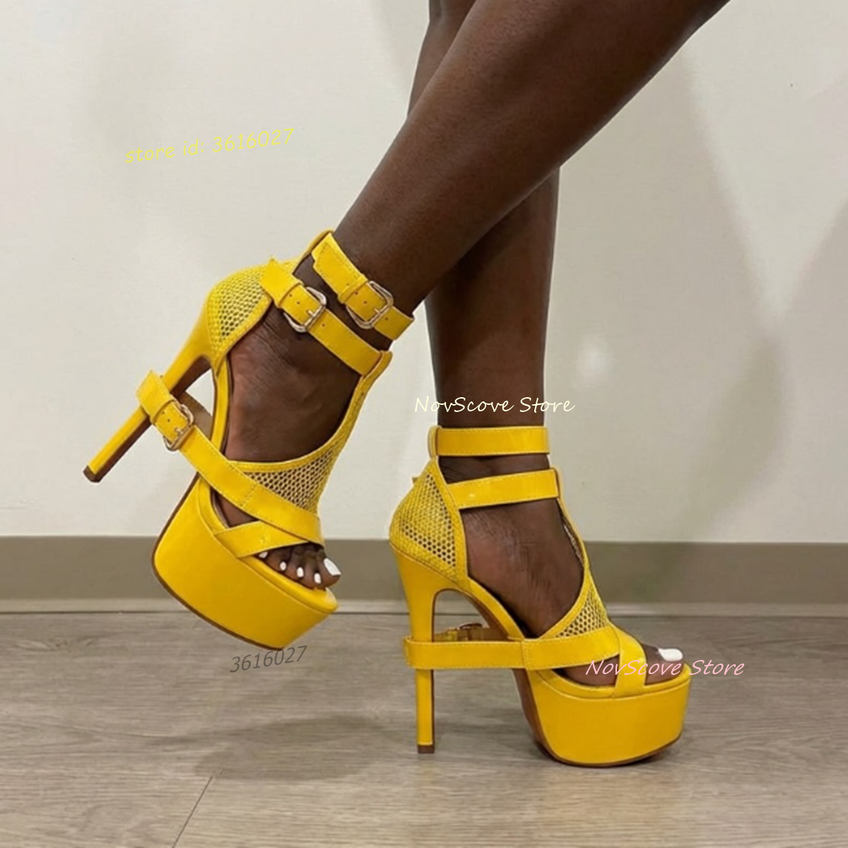 Yellow Open Toe Strappy Sandal - Sandal Strappy Heeled recension och pris