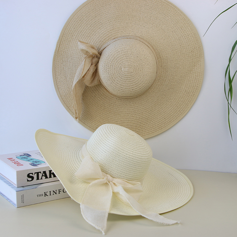 Summer Women Straw Hat Bowknot - Hat Floppy Wide recension och pris