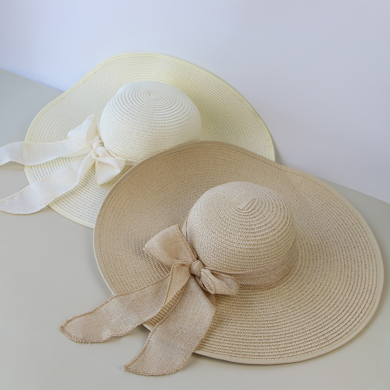 Summer Women Straw Hat Bowknot - Hat Floppy Wide recension och pris