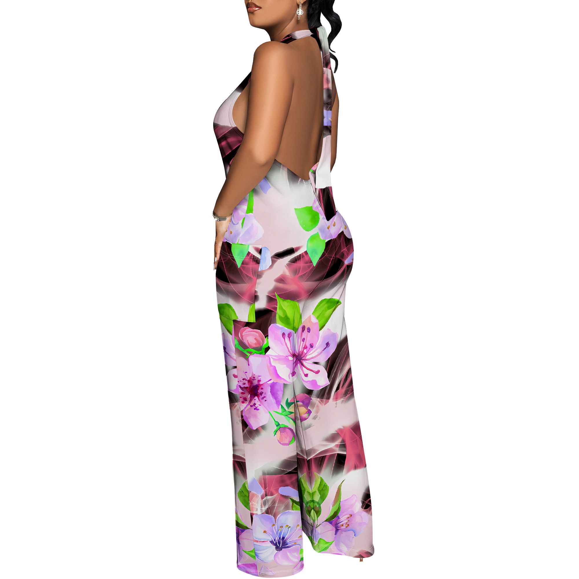 Floral Print Halter Jumpsuit - - Romper Floral Print recension och pris