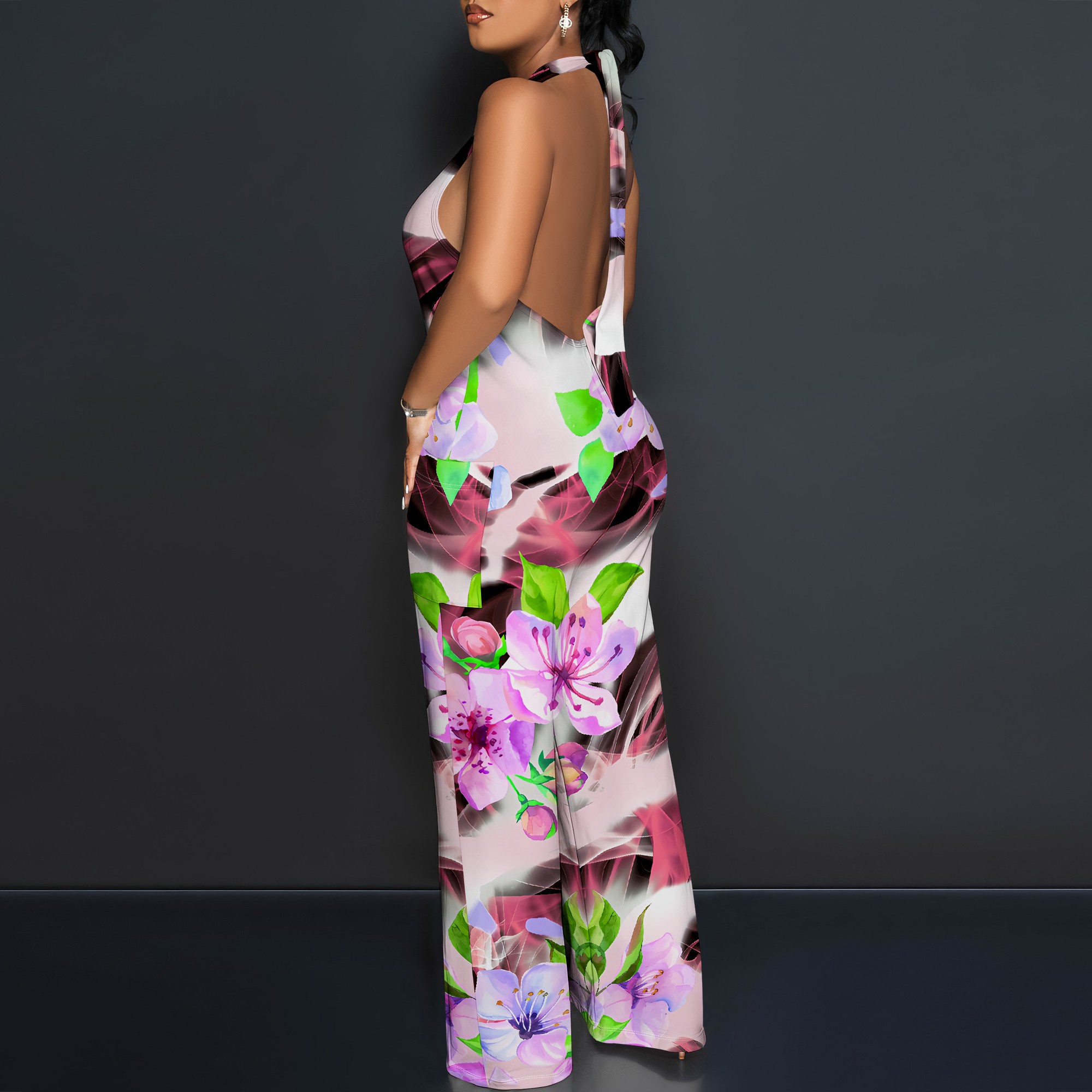 Floral Print Halter Jumpsuit - - Romper Floral Print recension och pris