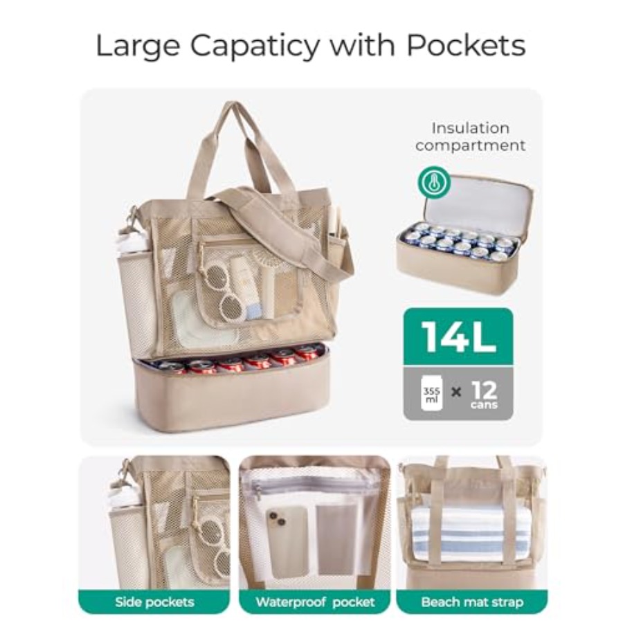 BAGSMART Beach Bag for Women M - Tote Bag Beach recension och pris