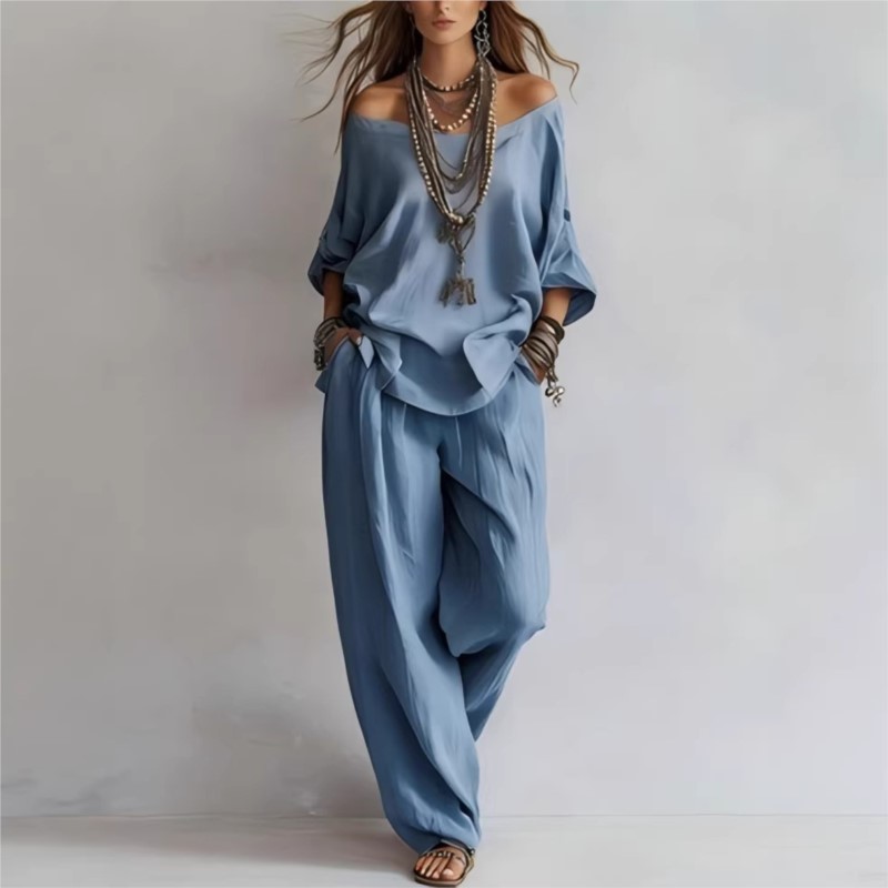 Women's Two-piece Three-quarte - Linen Pant Wide recension och pris