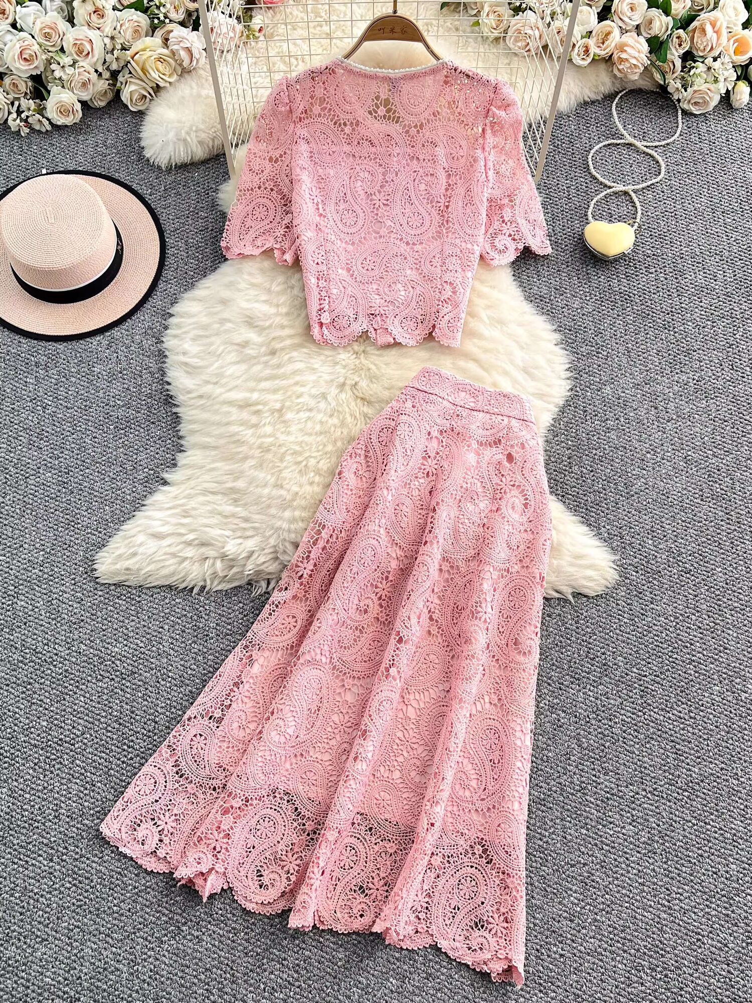 Elegant Pearl Long Dress Suits - Midi Skirt Floral recension och pris