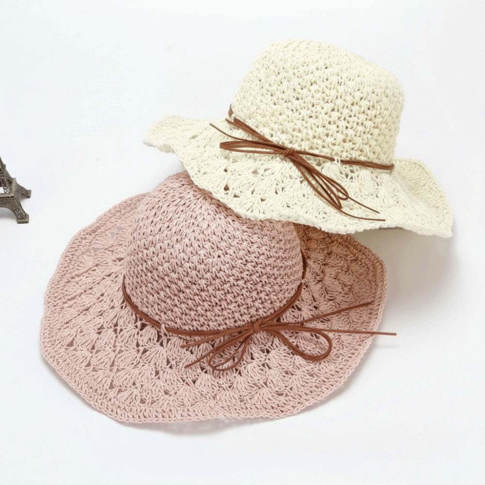 Handwoven Crochet Straw Hat Fo - Hat Floppy Wide recension och pris