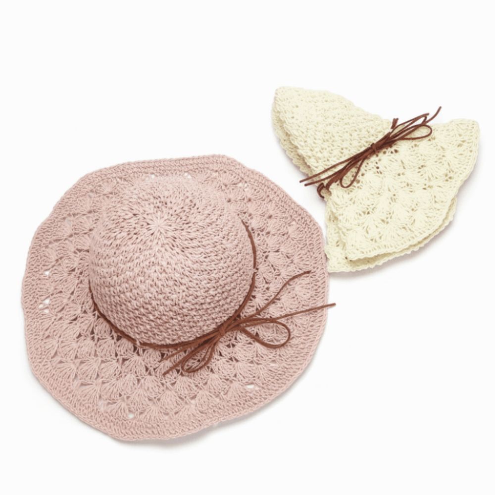 Handwoven Crochet Straw Hat Fo - Hat Floppy Wide recension och pris