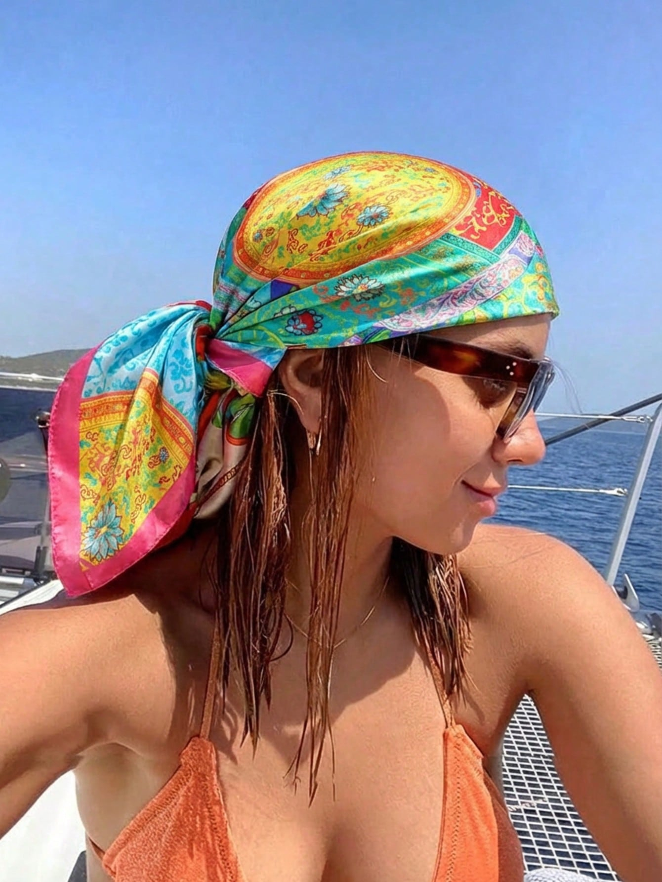 Luxury Brand Silk Satin Square - Headband Summer Knit recension och pris