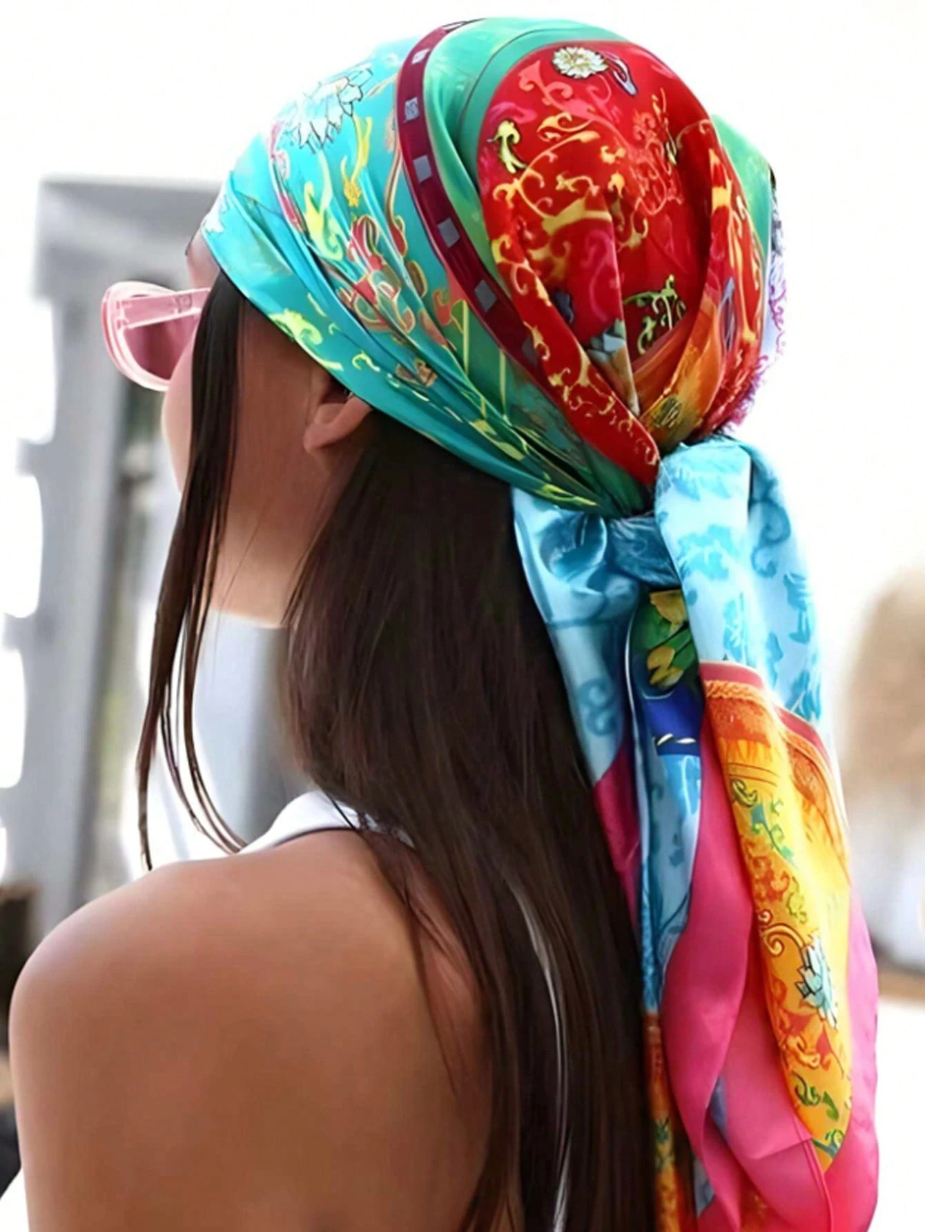 Luxury Brand Silk Satin Square - Headband Summer Knit recension och pris