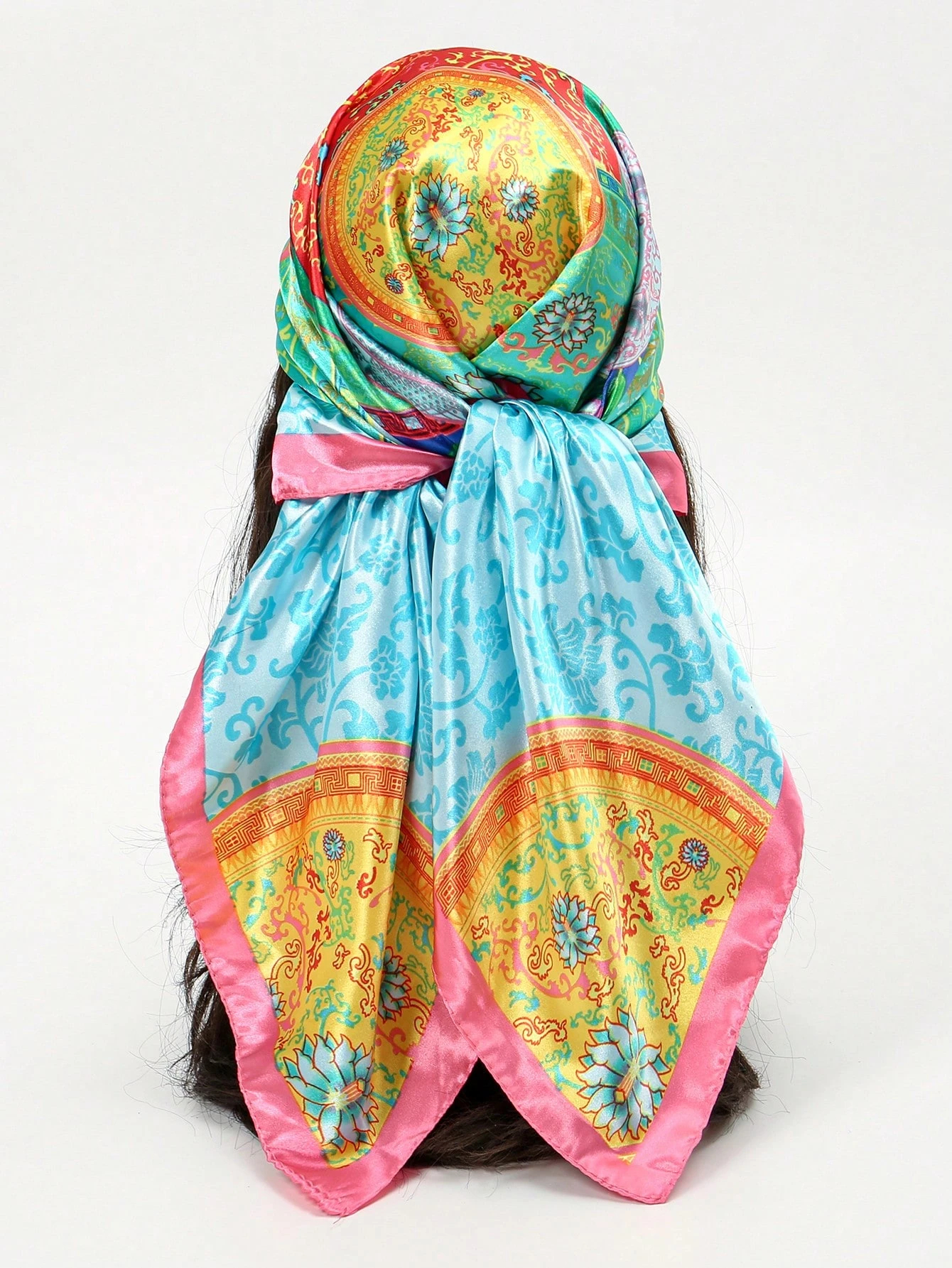 Luxury Brand Silk Satin Square - Headband Summer Knit recension och pris